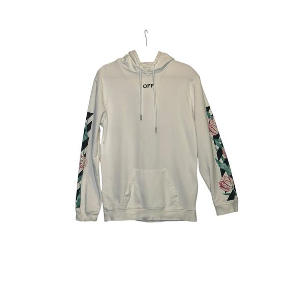 Off White Cherry Blossom White Floral Hoodie Sweatshirt size X Small - Picture 11 of 15